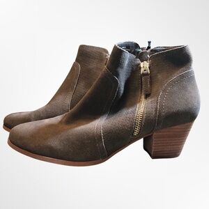 Violet & Red Suede Booties